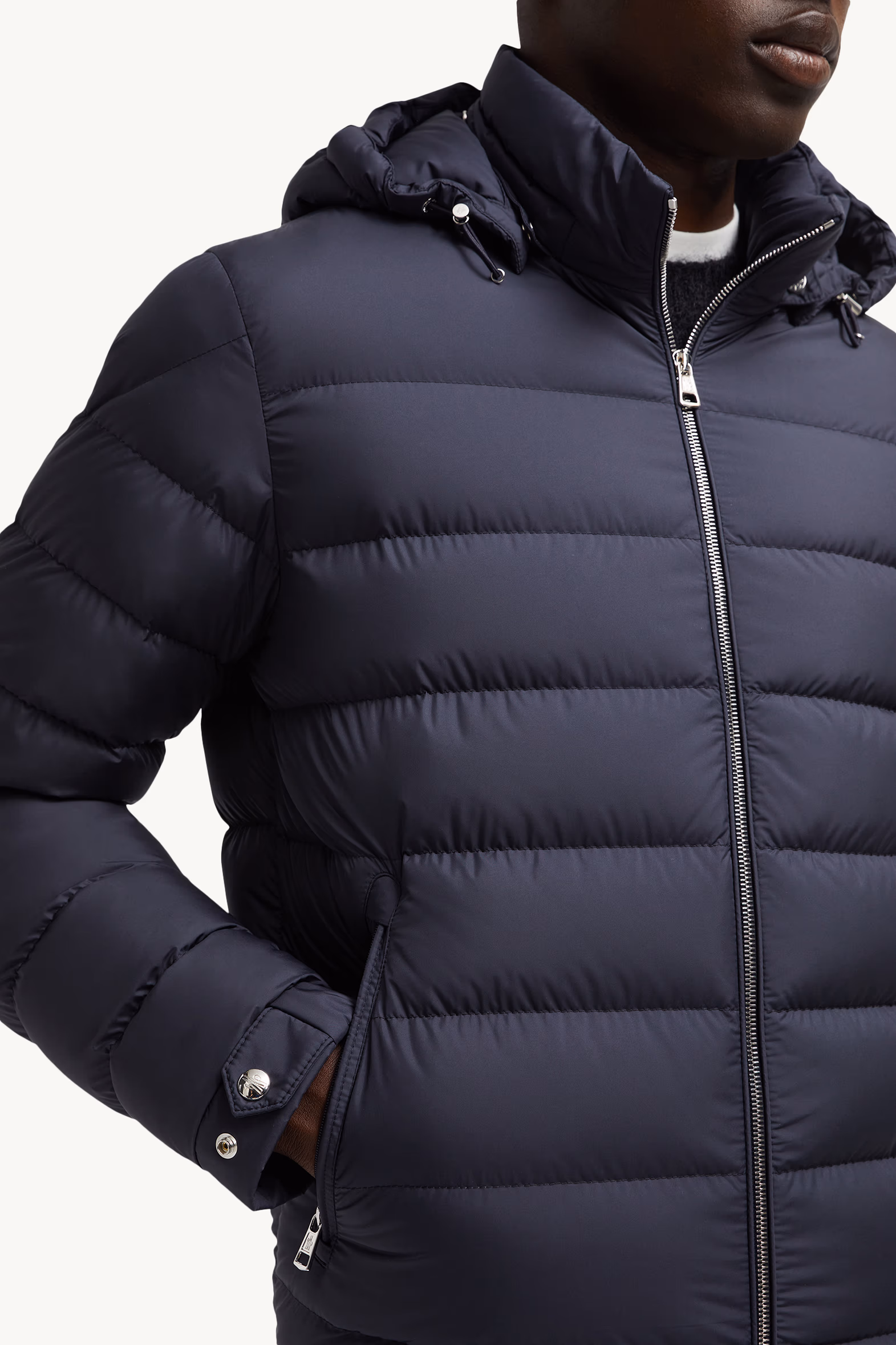 Arneb Hooded Short Down Jacket Men Navy Blue Moncler 6